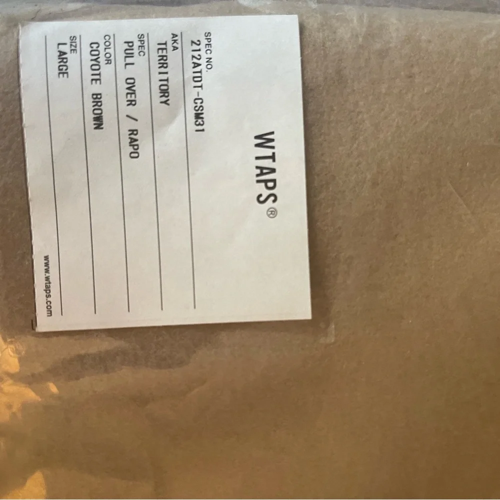 Wtaps Territory RAPO Pull Over in Coyote Brown New with tags in bag. - Picture 12 of 13